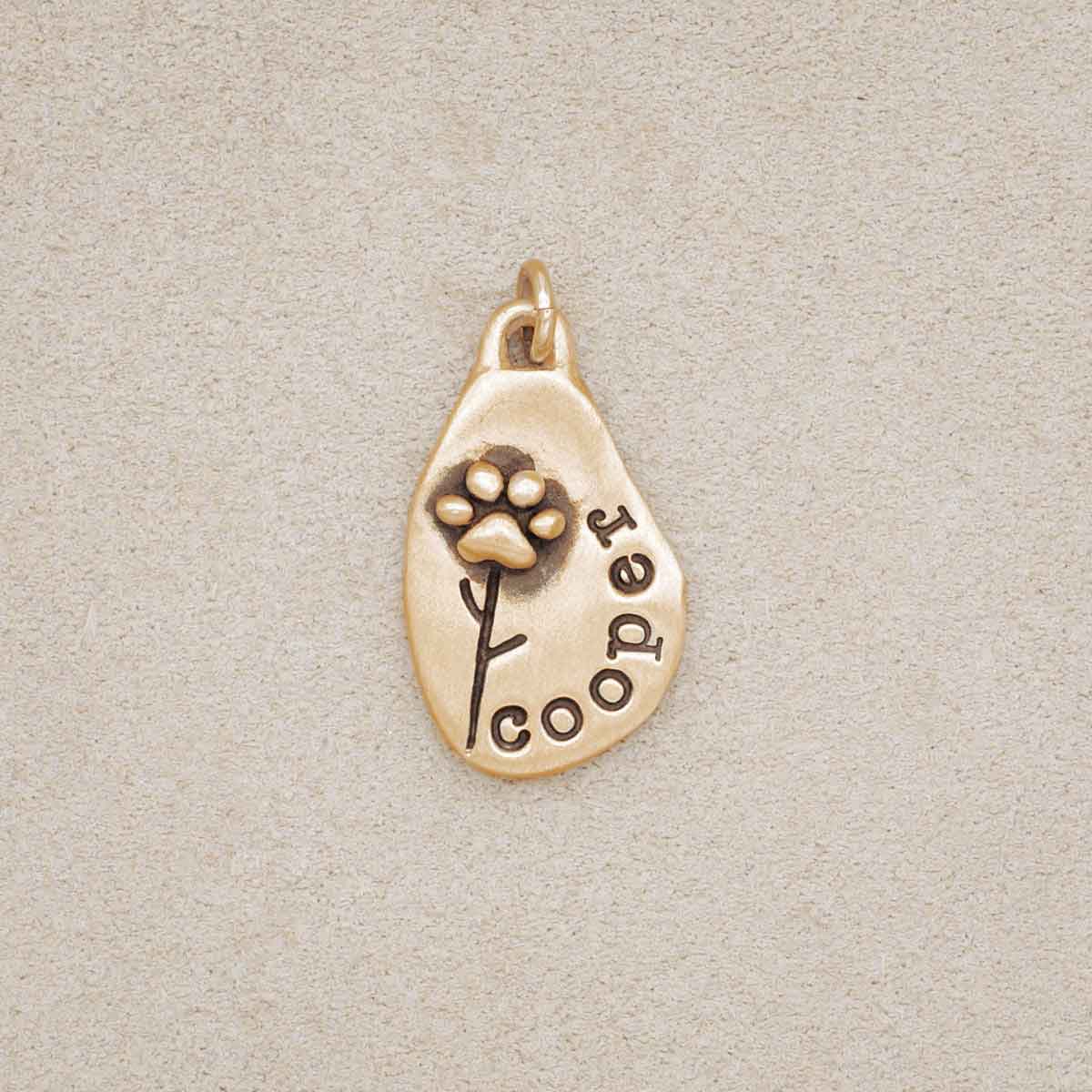 Furry Footprint Flower Charm (10K Solid Gold)