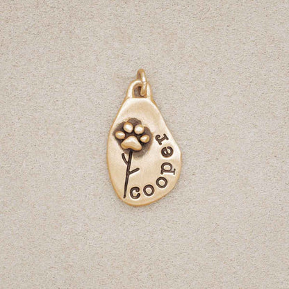 Furry Footprint Flower Charm (10K Solid Gold)