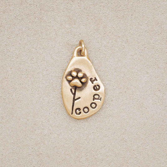 Furry Footprint Flower Charm (Gold Vermeil)