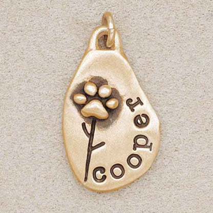 Furry Footprint Flower Charm (10K Solid Gold)