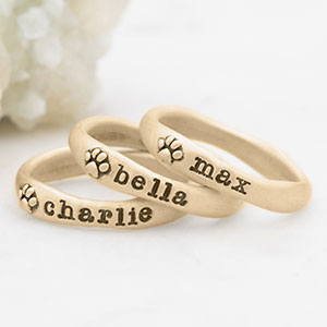Furry Footprint Stacking Ring (Gold Vermeil)