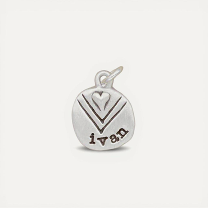 Heart with Chevron Charm (Sterling Silver)