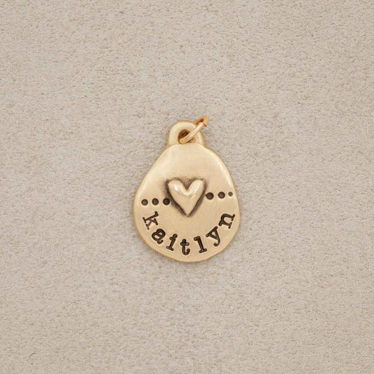 Heart with Dots Charm (10K Solid Gold)