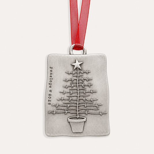 Simple Country Christmas Ornament (Pewter)