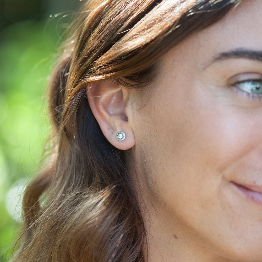 Sunburst Stud Earrings (Sterling Silver)