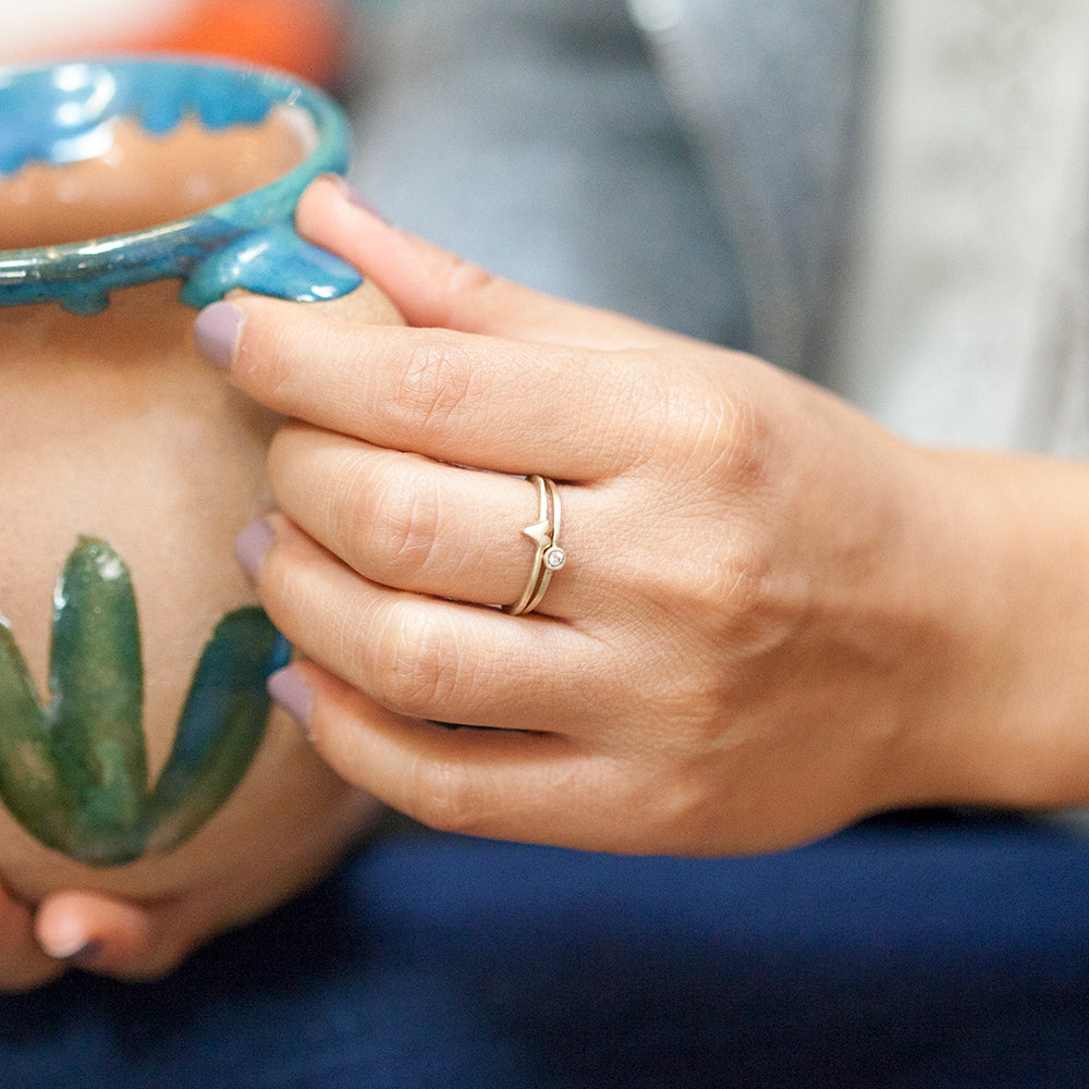Love & Loss Ring Pair (14K Solid Gold)