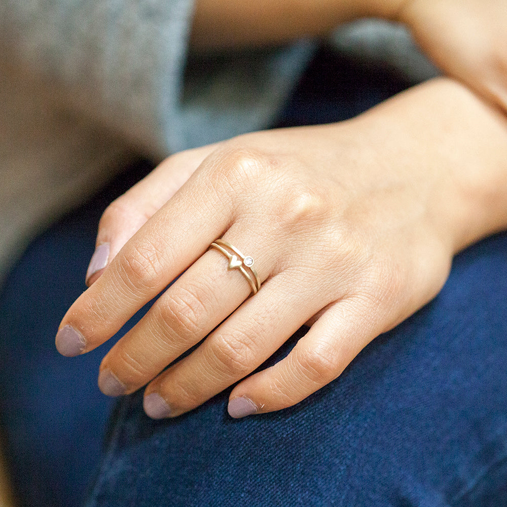 Love & Loss Ring Pair (14K Solid Gold)