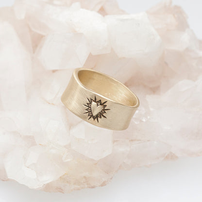 Bursting Heart Ring (10K Solid Gold)