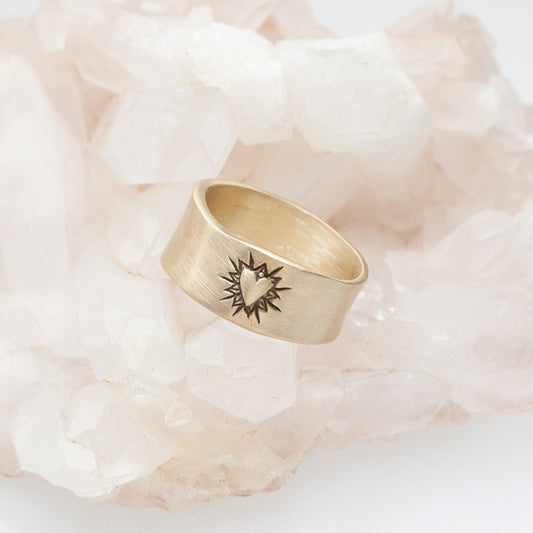 Bursting Heart Ring (10K Solid Gold)