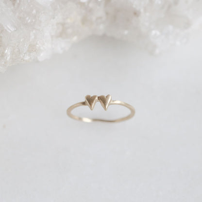 Sweet Love Ring - Two Hearts (Gold Plated)