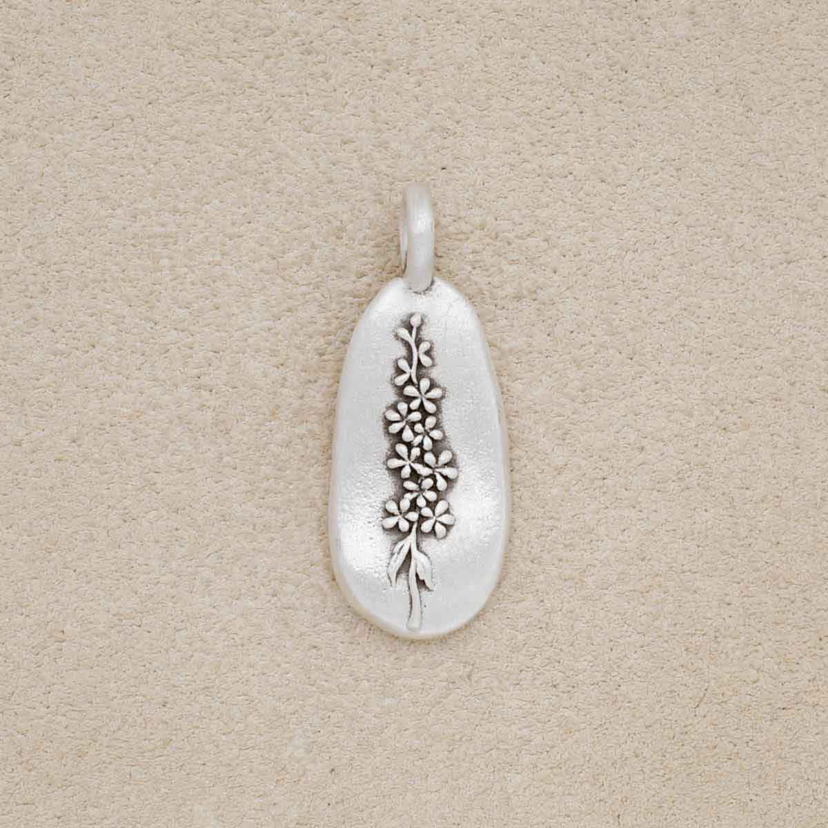 July Birth Flower Charm (Sterling Silver)