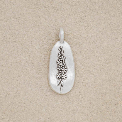 July Birth Flower Charm (Sterling Silver)