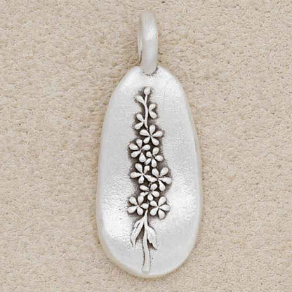 July Birth Flower Charm (Sterling Silver)