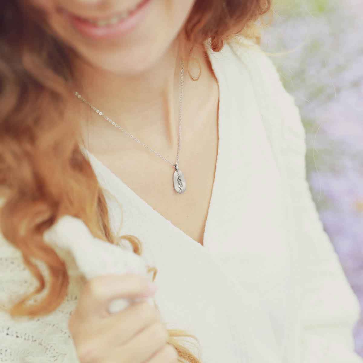 July Birth Flower Necklace (Pewter)