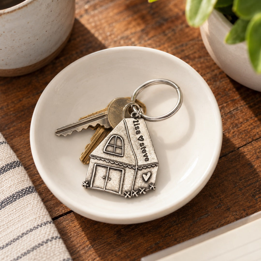 Where My Heart Lives Keychain (Pewter) - Lisa Leonard Designs