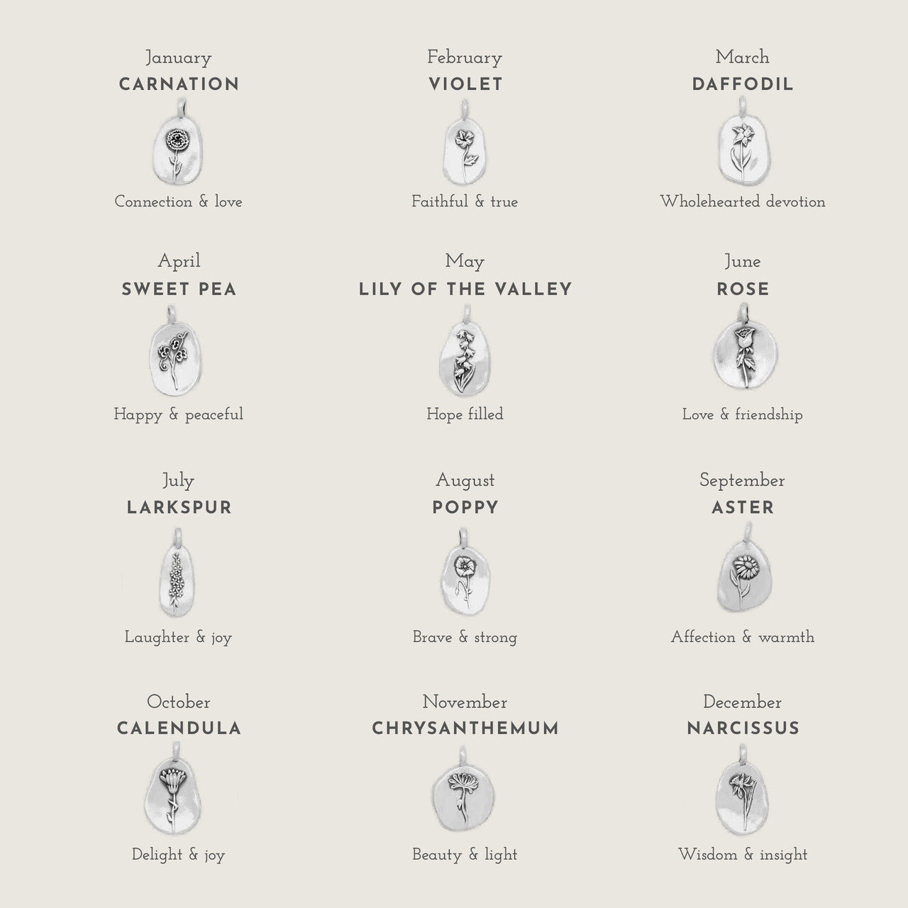 September Birth Flower Charm (Sterling Silver) - Lisa Leonard Designs