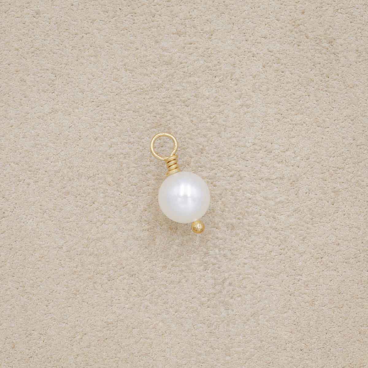 6mm freshwater pearl wrapped with gold wire