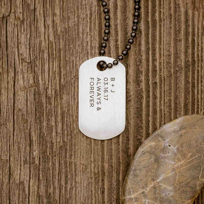 Lasting Bond Dog Tag Necklace Large (Sterling Silver)