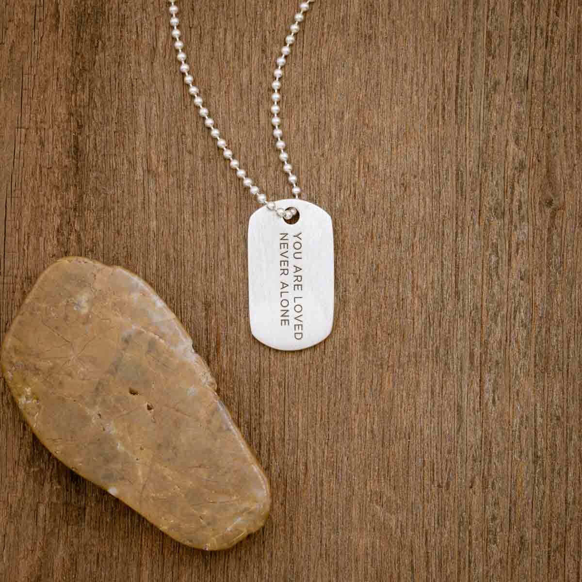 Lasting Bond Dog Tag Necklace Small (Sterling Silver)