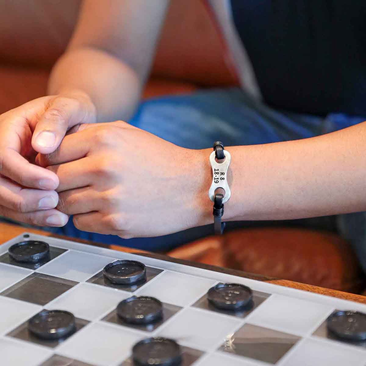 guy wearing a Linked Together Verse Bracelet