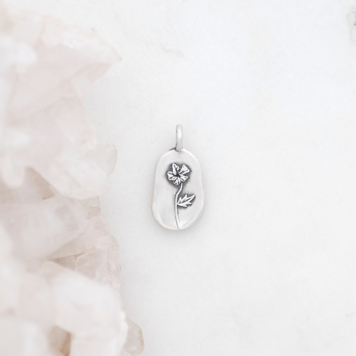 February Birth Flower Charm (Sterling Silver)