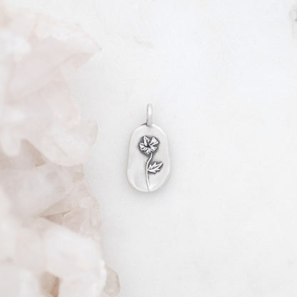 February Birth Flower Charm (Sterling Silver)