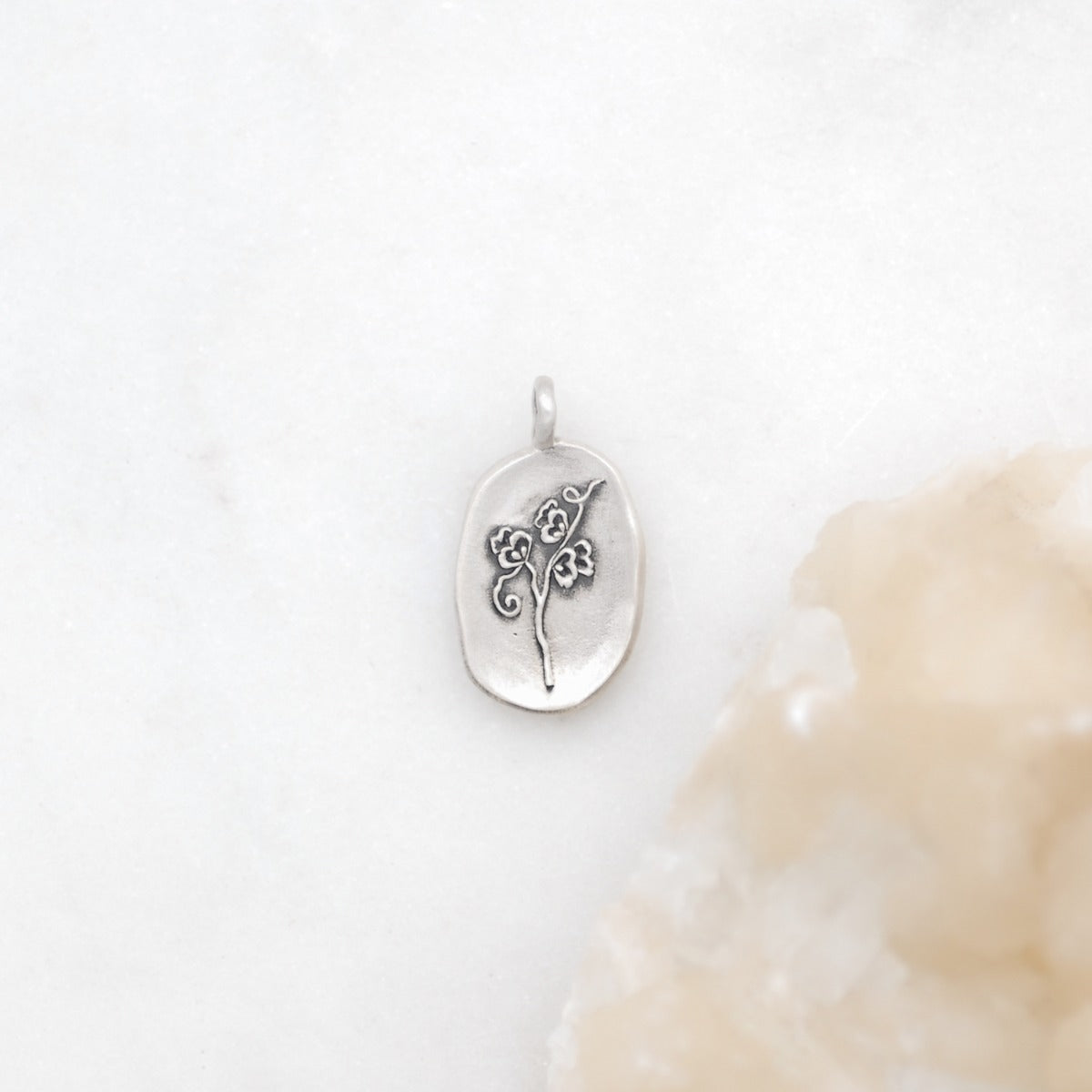 April Birth Flower Charm (Sterling Silver)