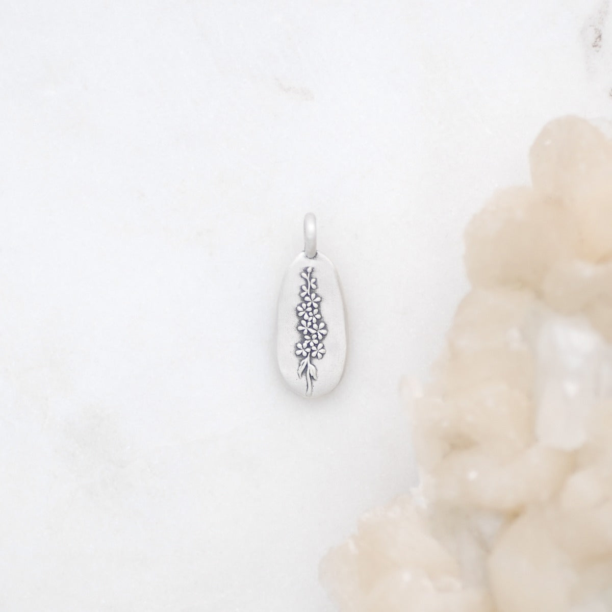 July Birth Flower Charm (Sterling Silver)