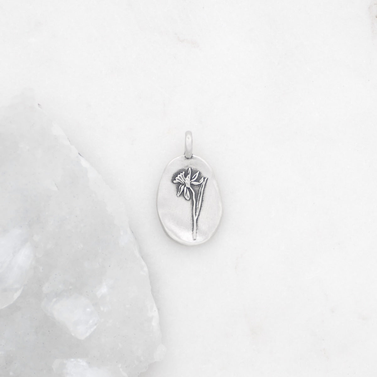 December Birth Flower Charm (Sterling Silver)