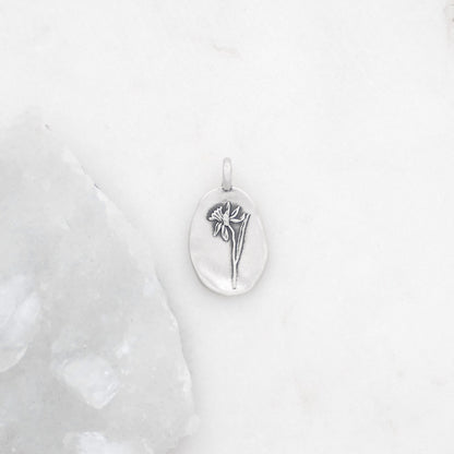 December Birth Flower Charm (Sterling Silver)