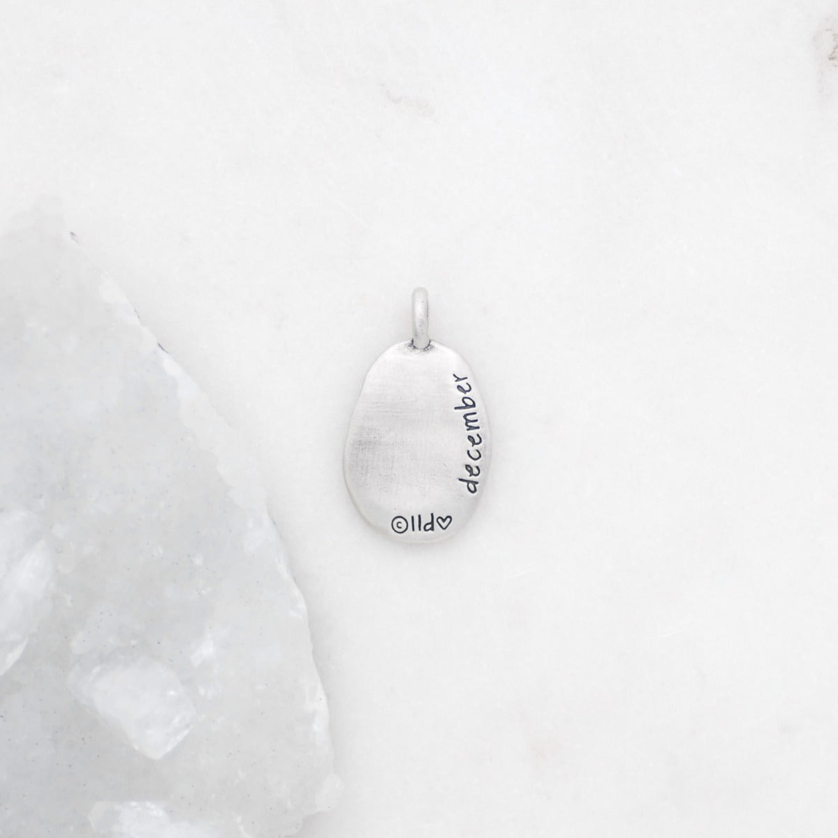 December Birth Flower Charm (Sterling Silver)