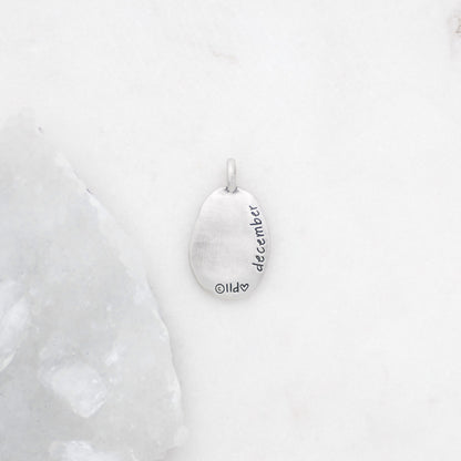 December Birth Flower Charm (Sterling Silver)