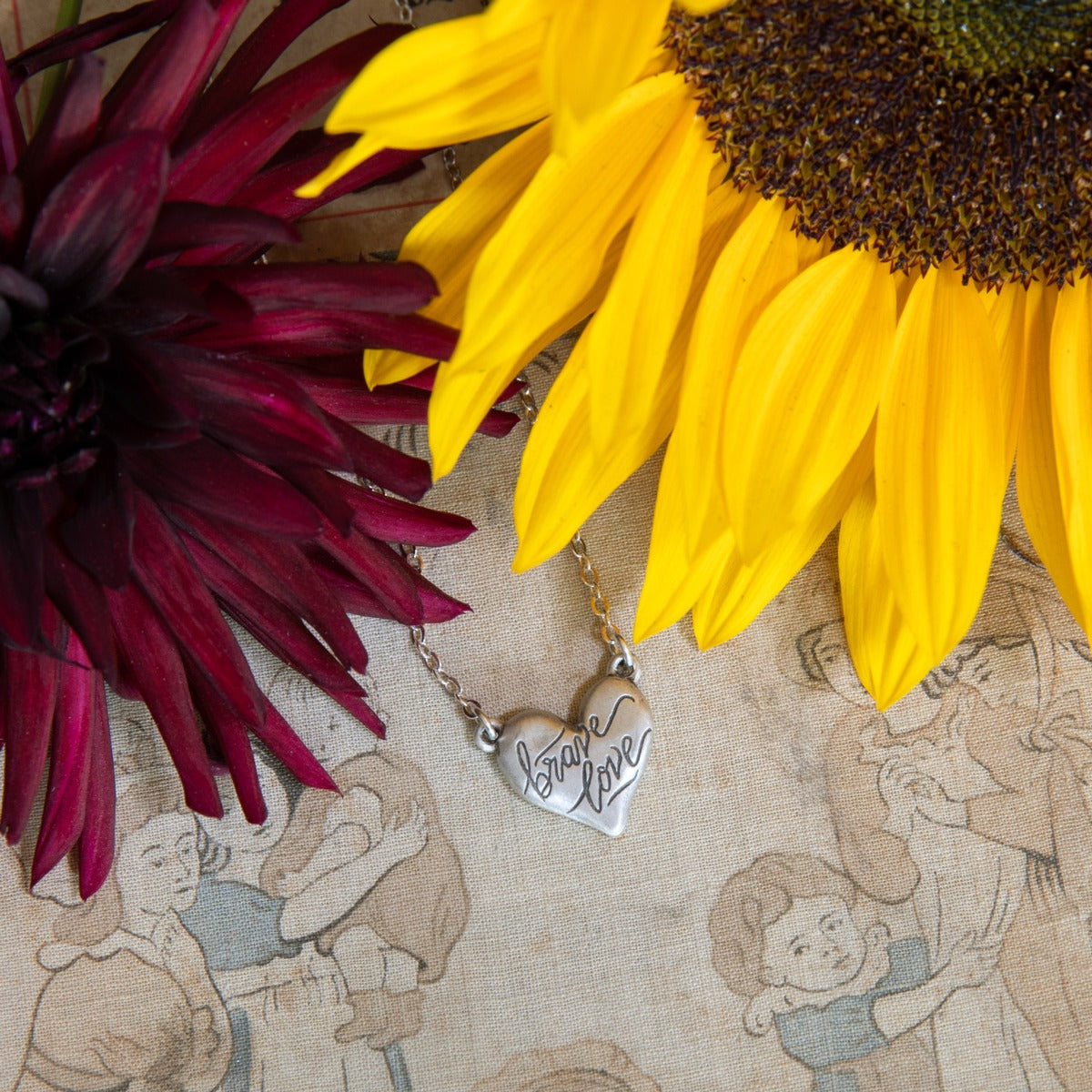 Brave Love® Emblem Necklace (Pewter) - Lisa Leonard Designs