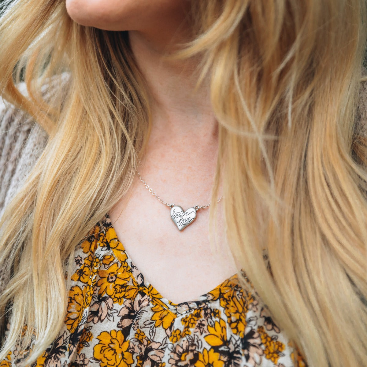 Brave Love® Emblem Necklace (Pewter) - Lisa Leonard Designs