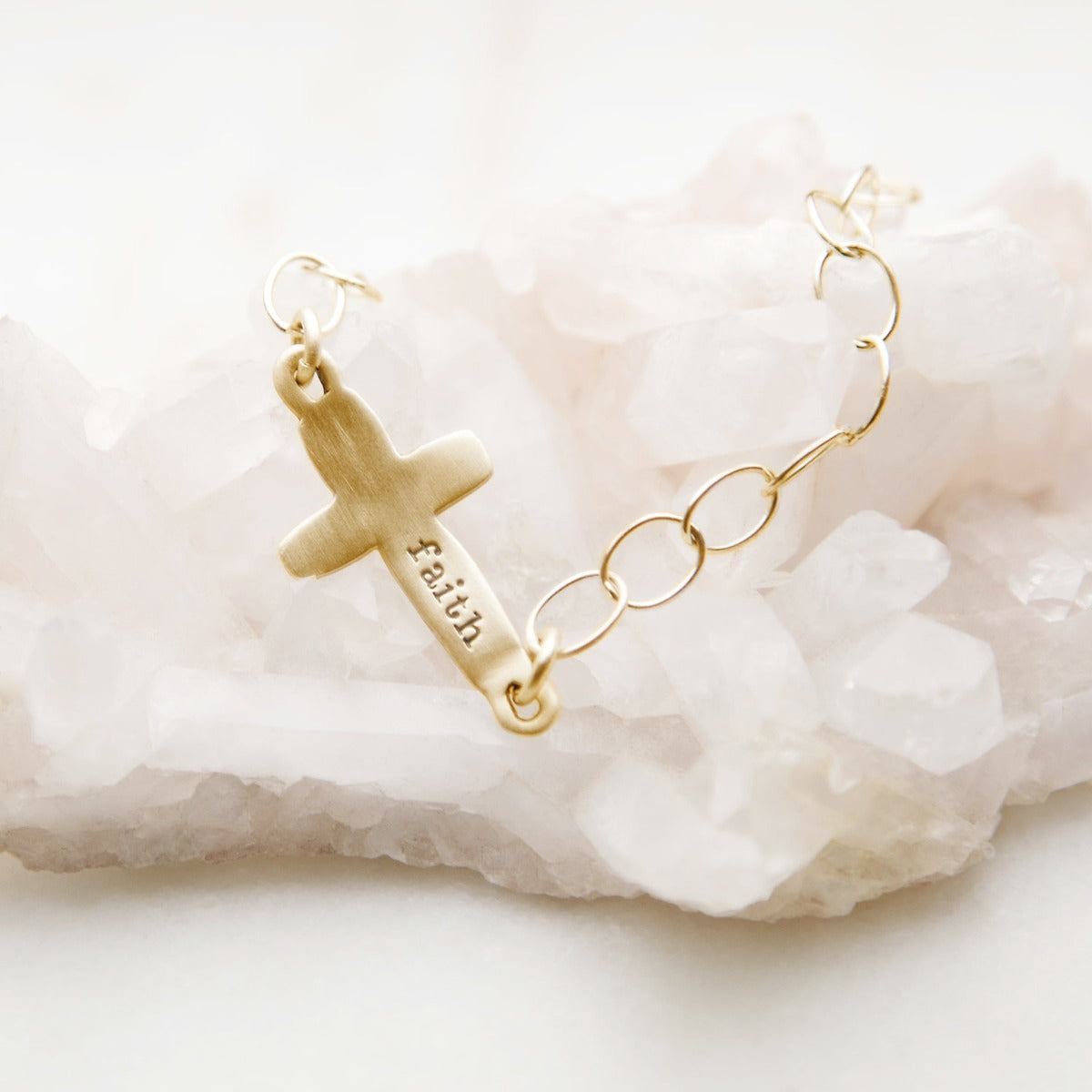 Cross of Faith Bracelet (14K Solid Gold)