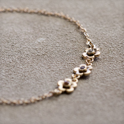 Mother's Birthstone Bloom Bracelet (Gold Plated)