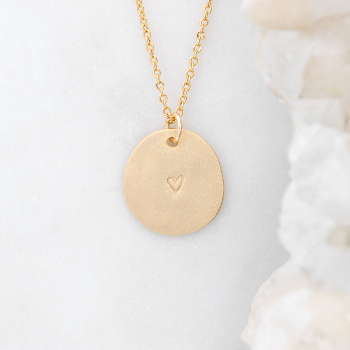 Small and Mighty Heart Disc Necklace (Gold Plated) - Lisa Leonard Designs