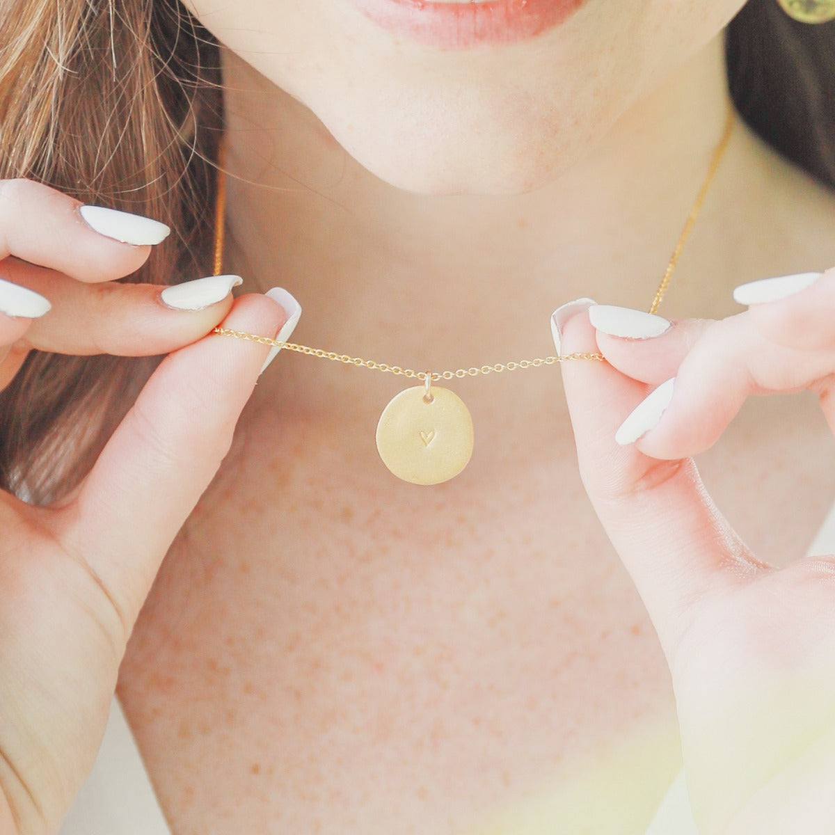 Small and Mighty Heart Disc Necklace (Gold Plated) - Lisa Leonard Designs