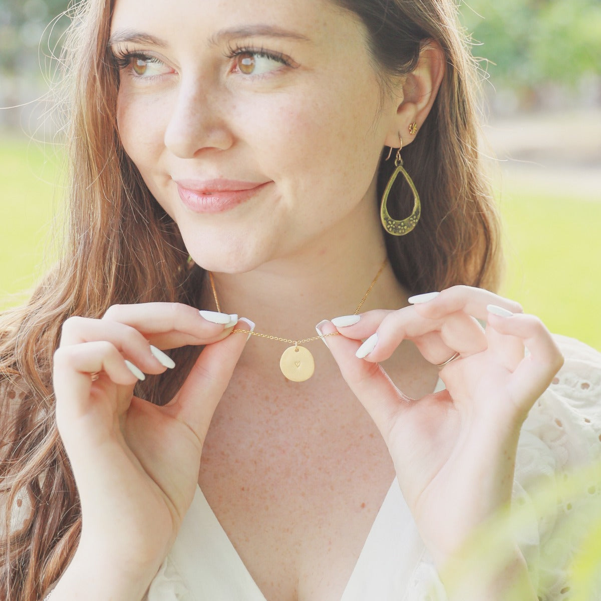 Small and Mighty Heart Disc Necklace (Gold Plated) - Lisa Leonard Designs