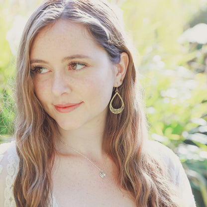 Bud and Blossom Drop Earrings (Gold Plated)