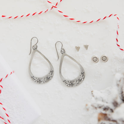 Sunburst Stud Earrings (Sterling Silver)