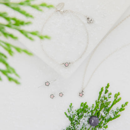 Birthstone Bloom Necklace (Sterling Silver)