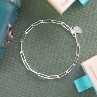Large Oval Link Bracelet Chain (Sterling Silver)