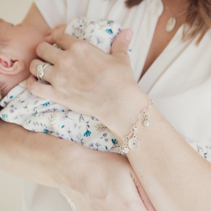 Large Round Link Bracelet Chain (Sterling Silver)