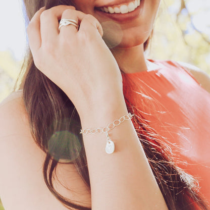 Large Round Link Bracelet Chain (Sterling Silver)