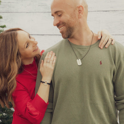 Lasting Bond Dog Tag Necklace Large (Sterling Silver)