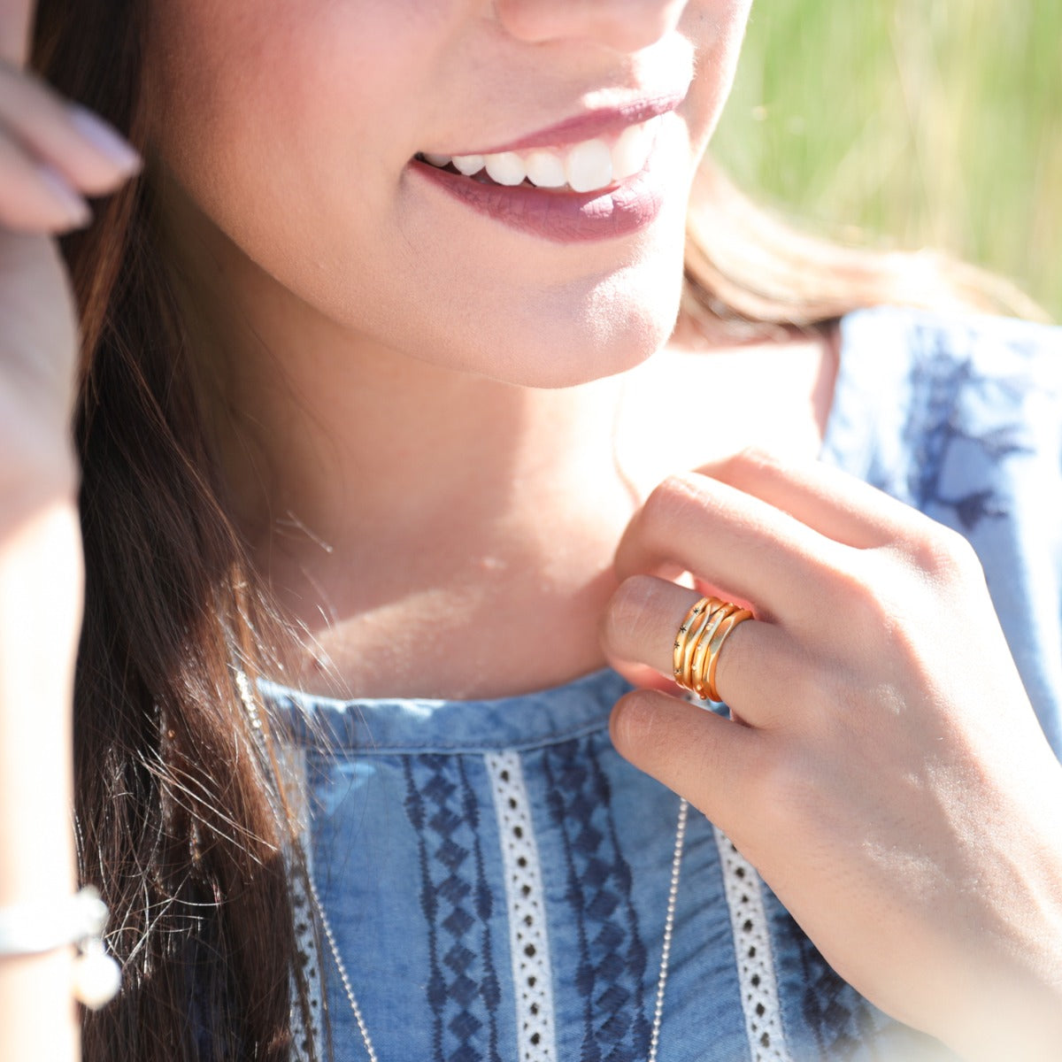 Geometric Stacking Ring (Yellow Gold Plated)
