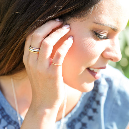 Geometric Stacking Ring (Yellow Gold Plated)