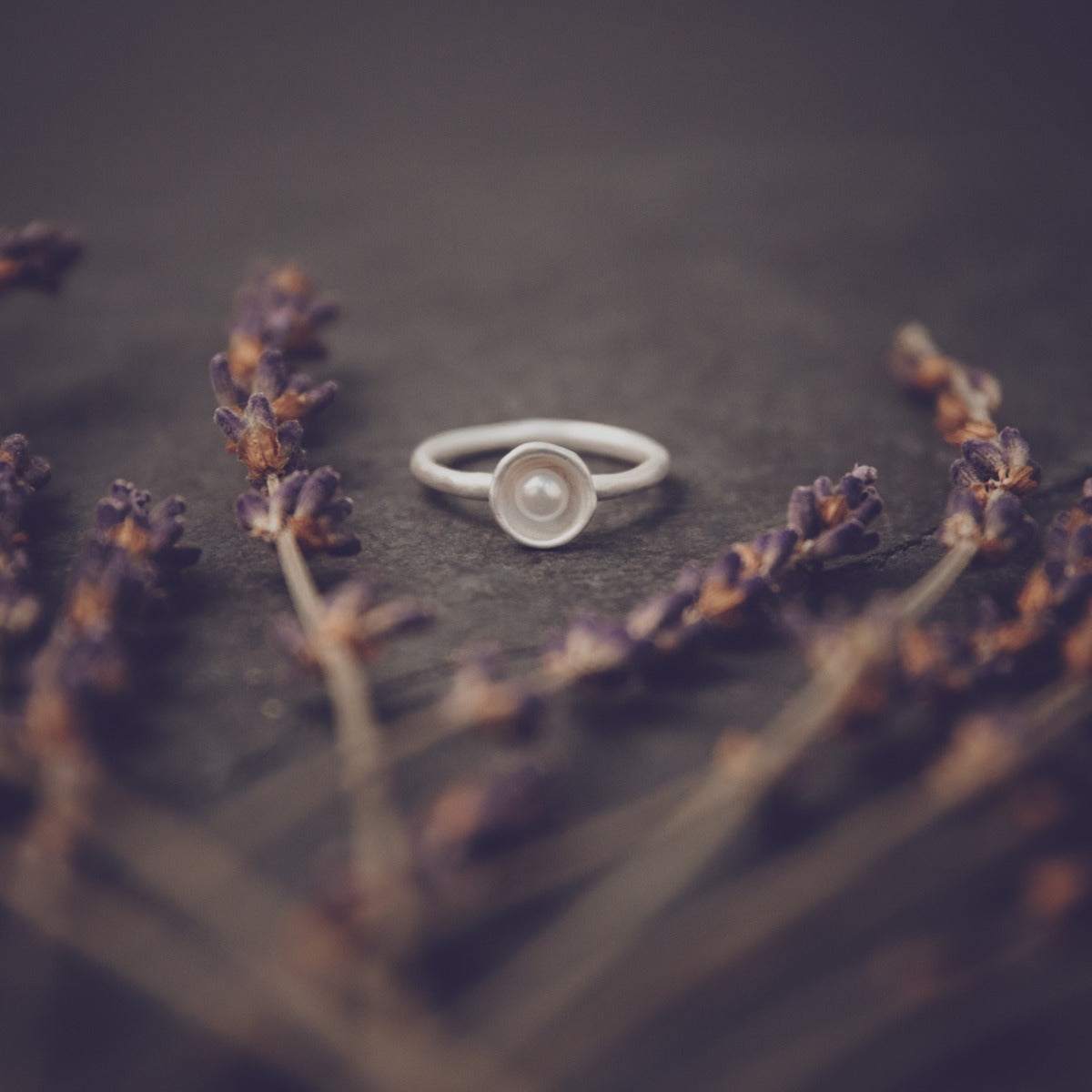 Nesting Freshwater Small Pearl Ring (Sterling Silver)