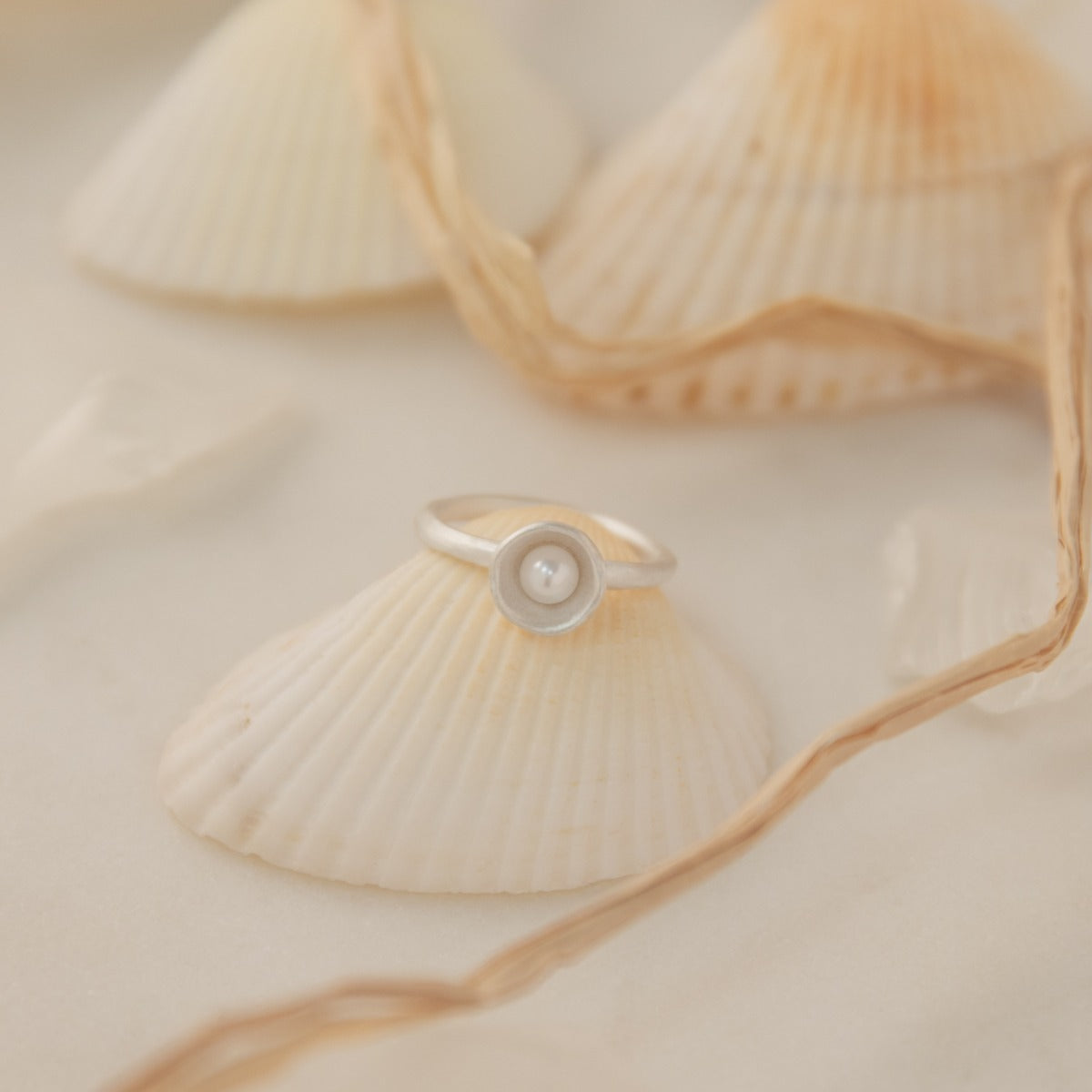 Nesting Freshwater Small Pearl Ring (Sterling Silver)